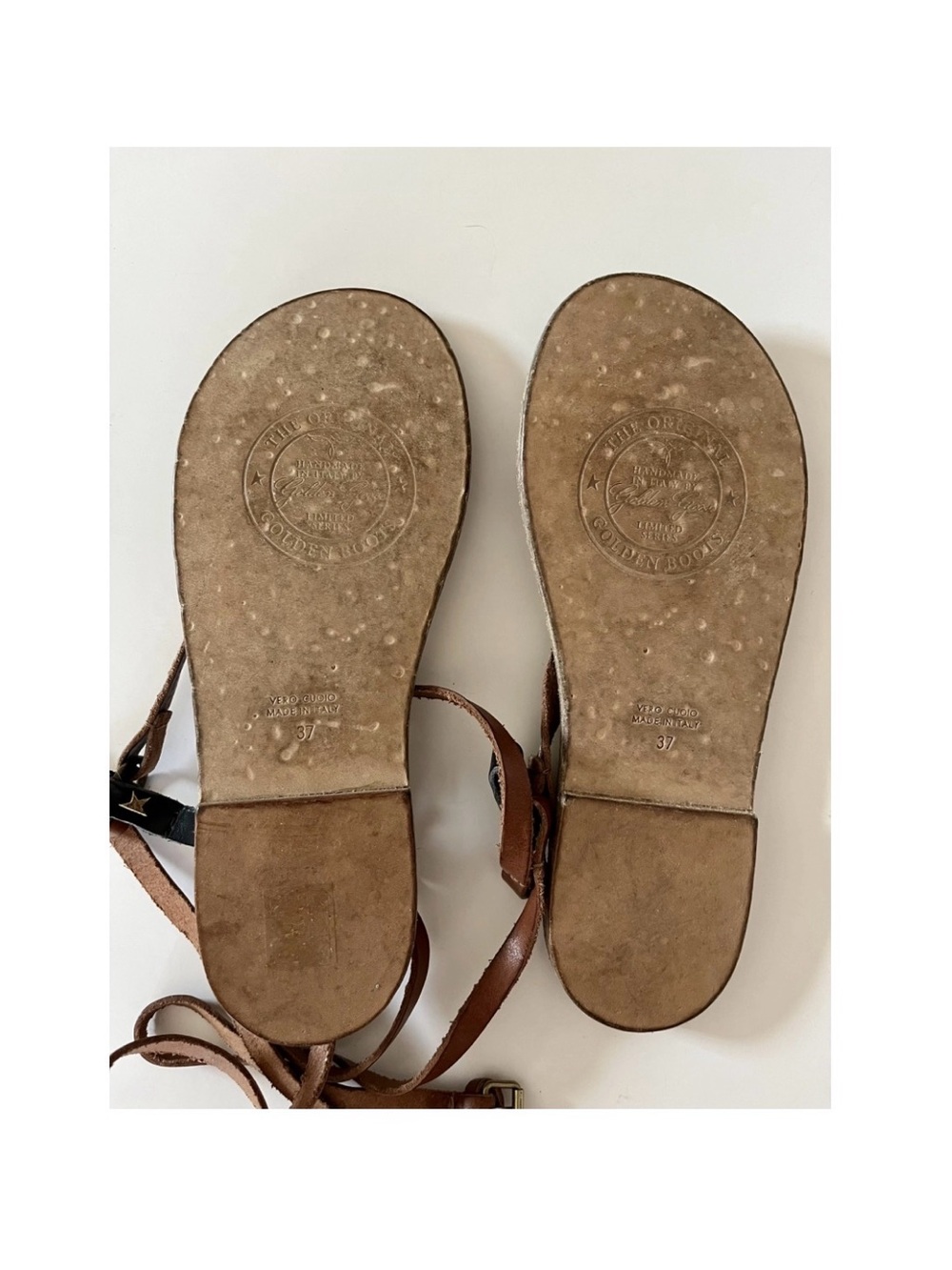 Golden Goose Brown Leather Lace-Up Gladiator Sandals - Picture 3 of 8